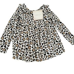 New 4T Rachel Zoe animal heart print t top
